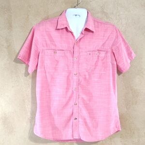 Izod Saltwater Relaxed Classics Men's Short-sleeve Button-down Shirt Size L
